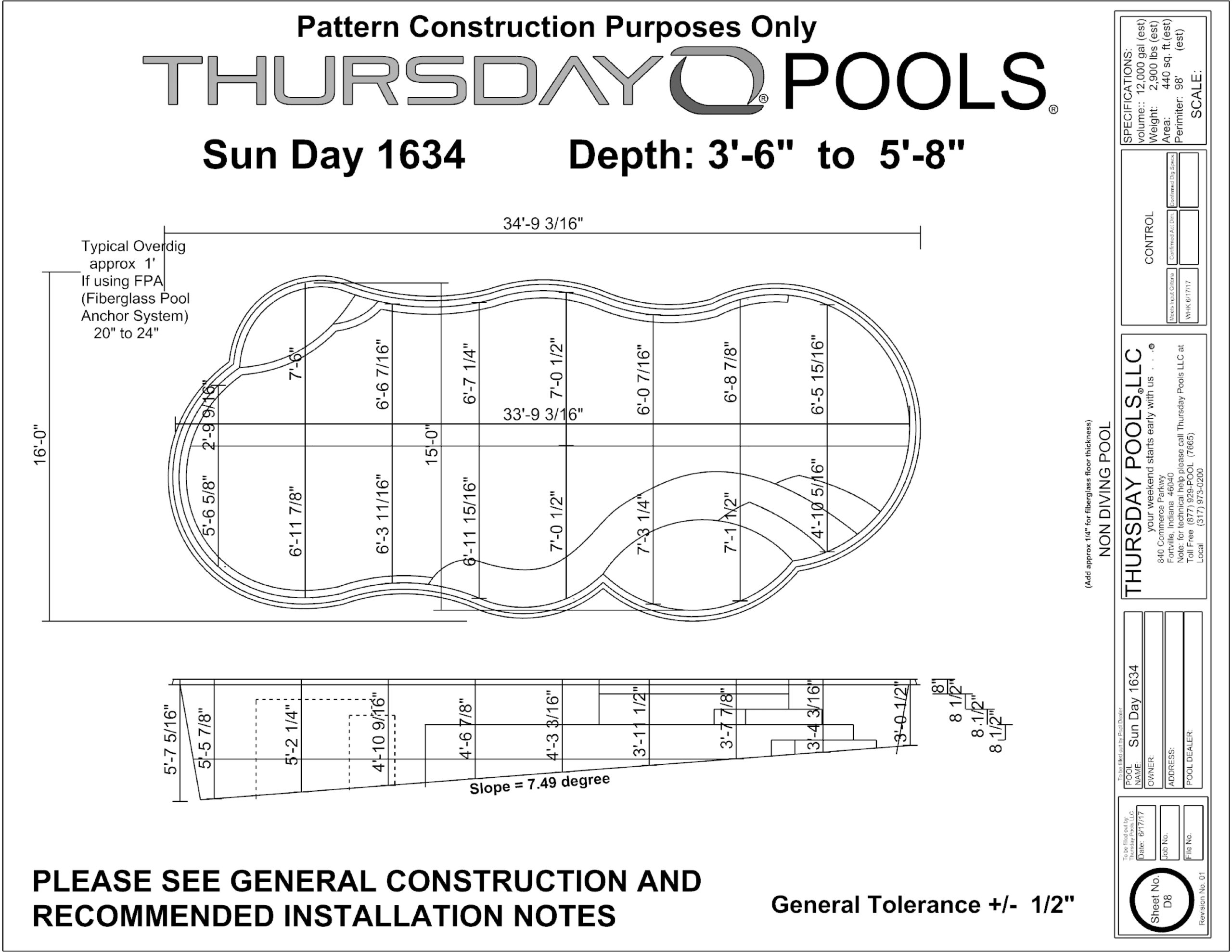 Sun Day 16×34.5 – Blue Hawaiian Pools of Michigan