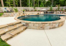 water feature retaining wall for pool blue hawaiian img